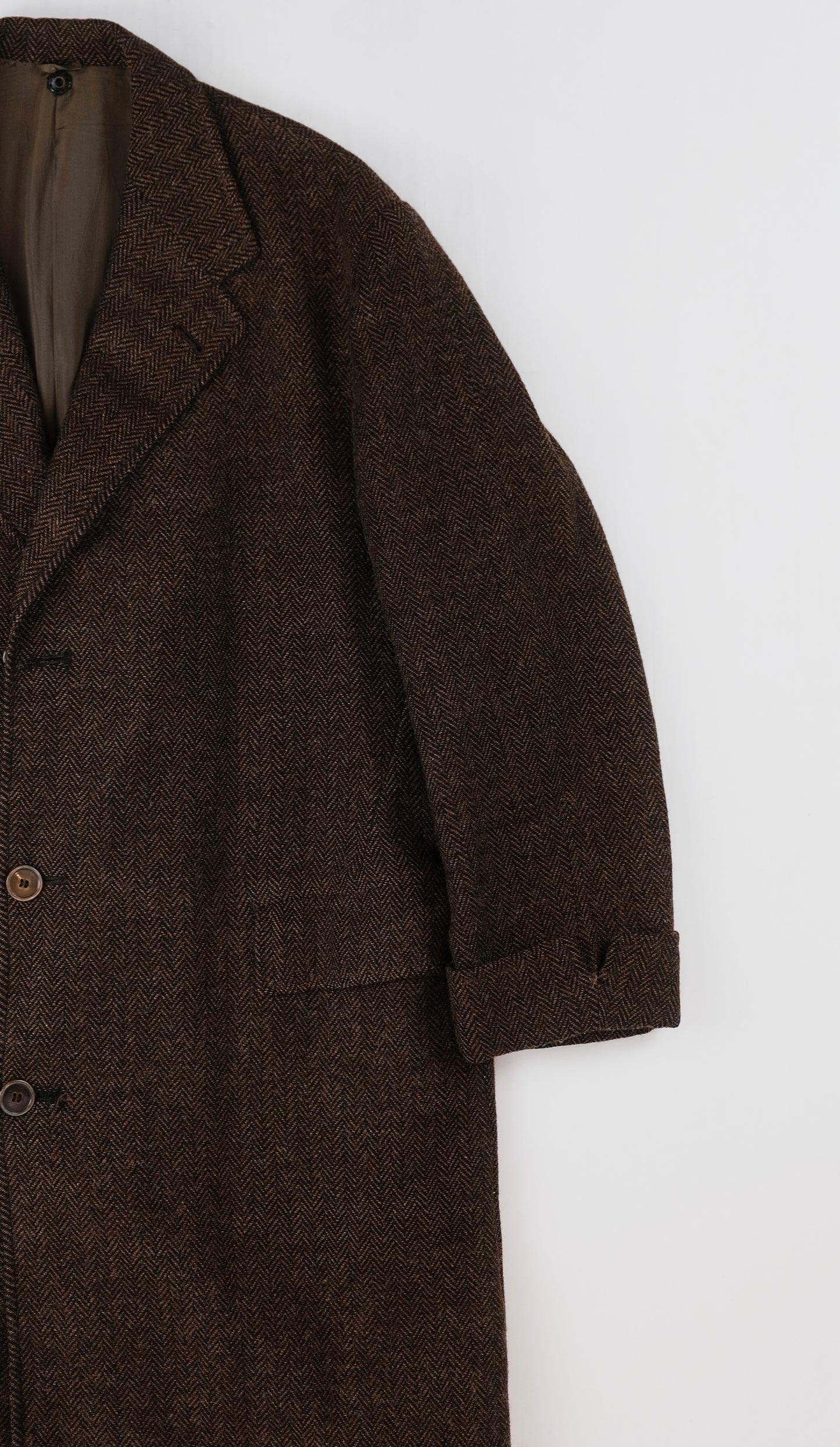 70s HBT tweed coat L