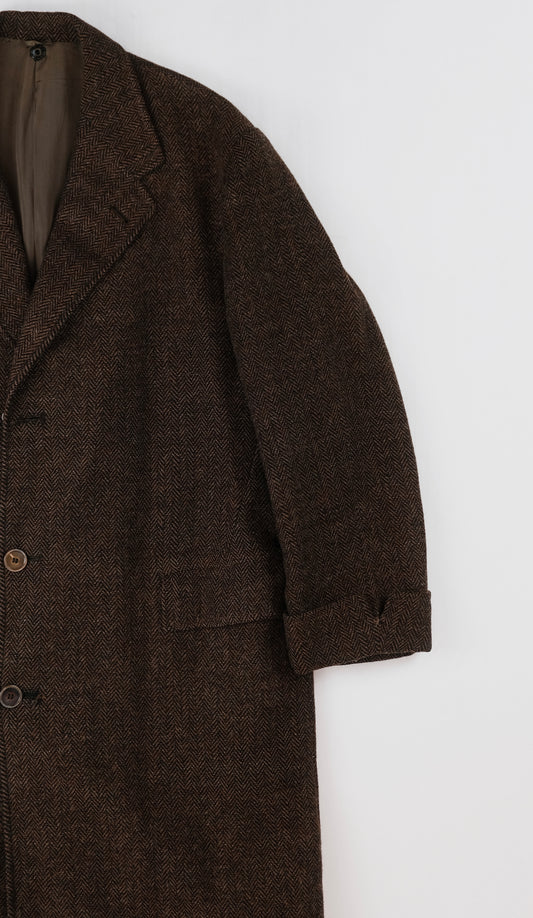 70s HBT tweed coat L