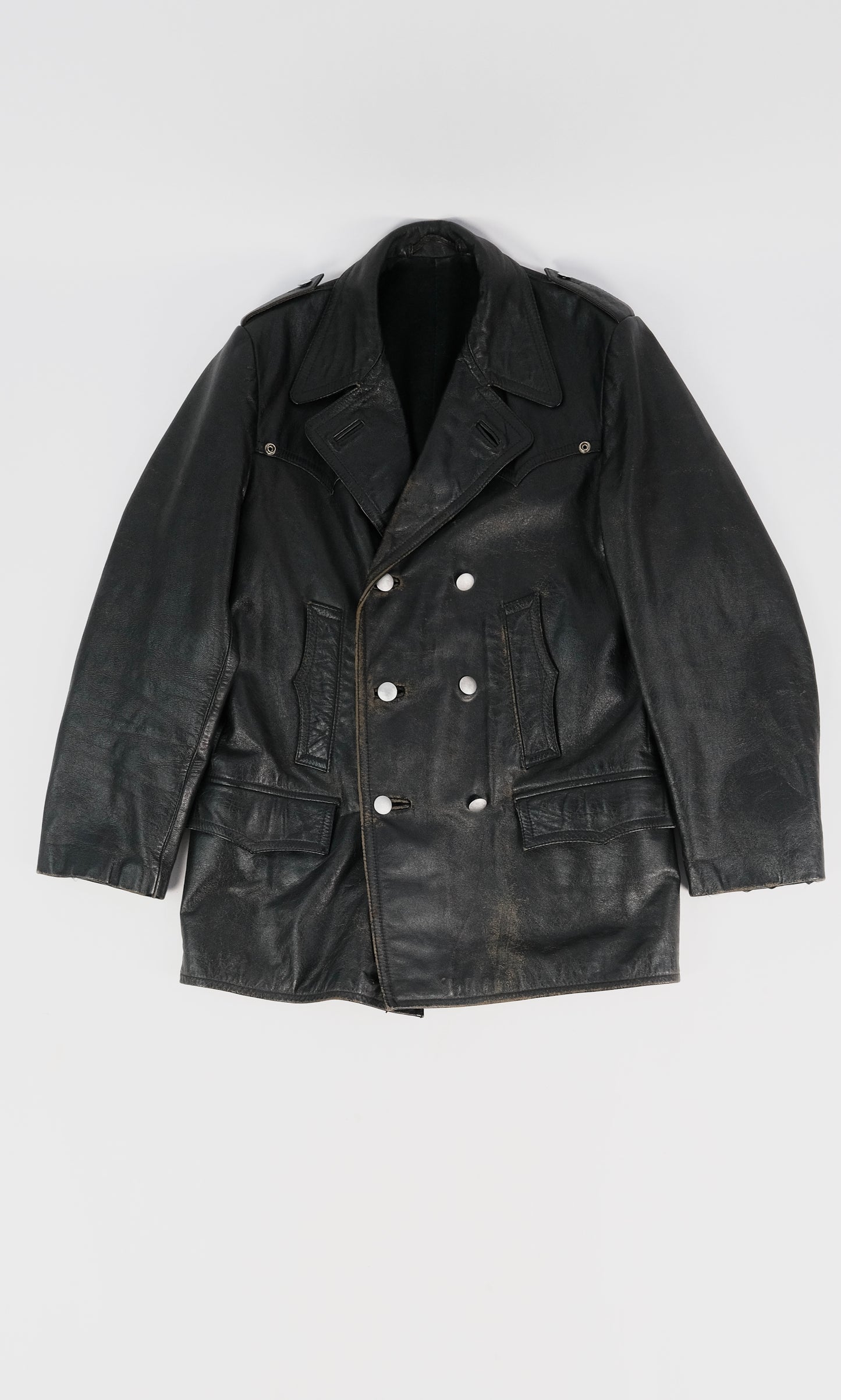 Vintage German police leather jacket