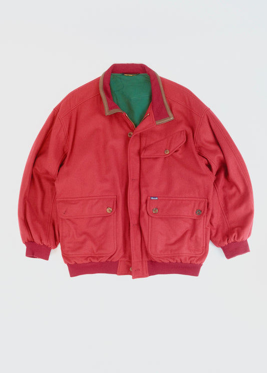 80s Flaconnable Wool bomber jacket L