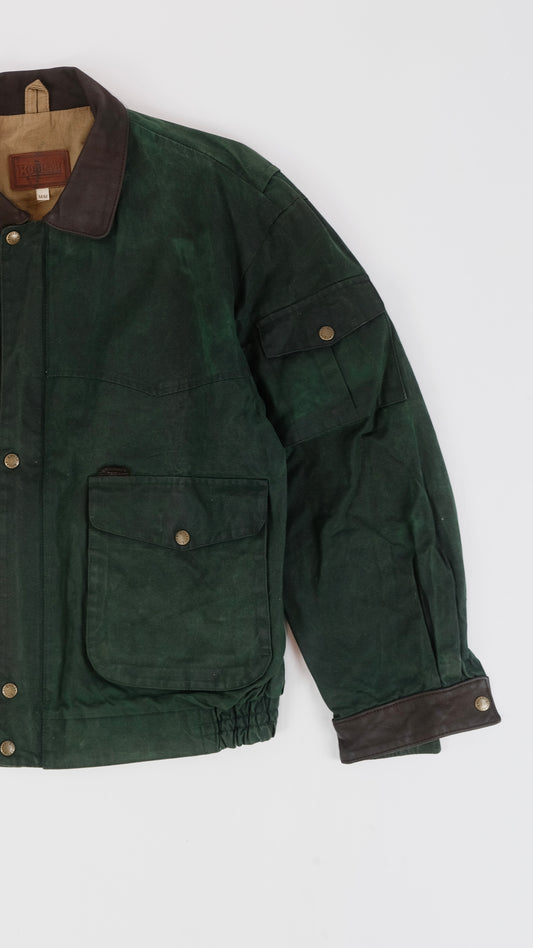 80s Waxed green jacket M