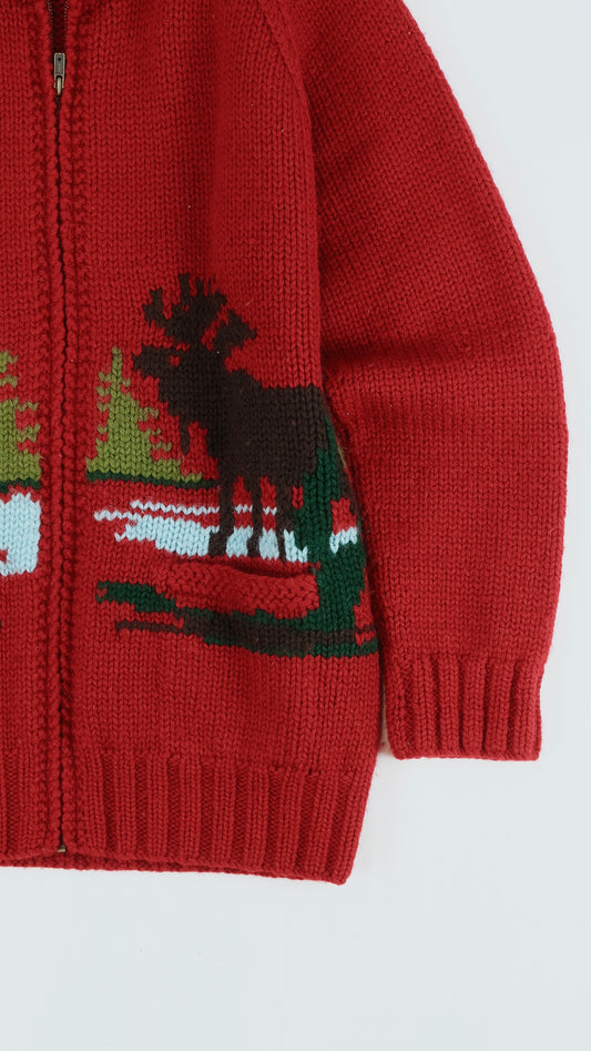 Vintage Cowichan zip cardigan M
