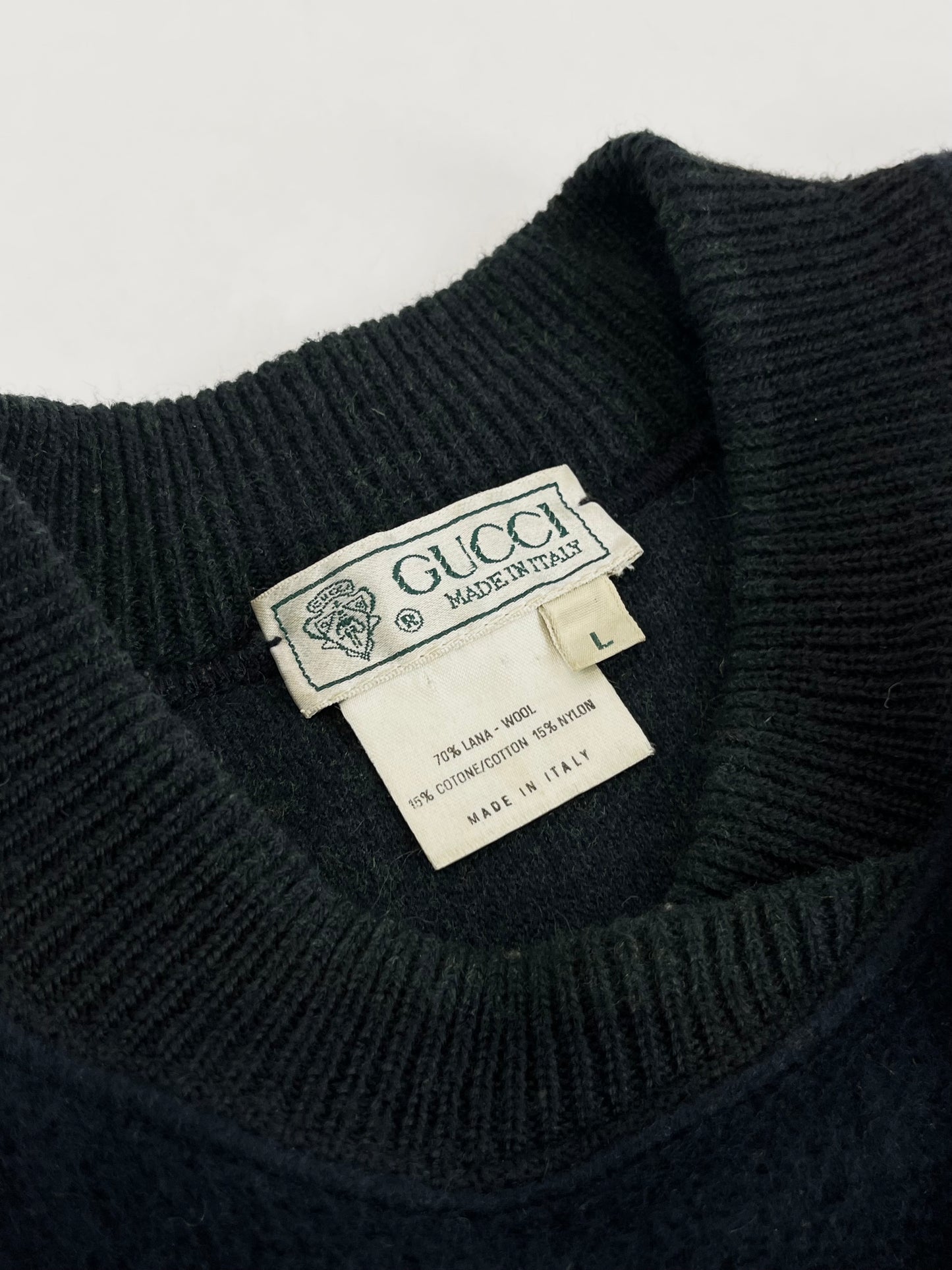 70s Gucci embroided sweater L
