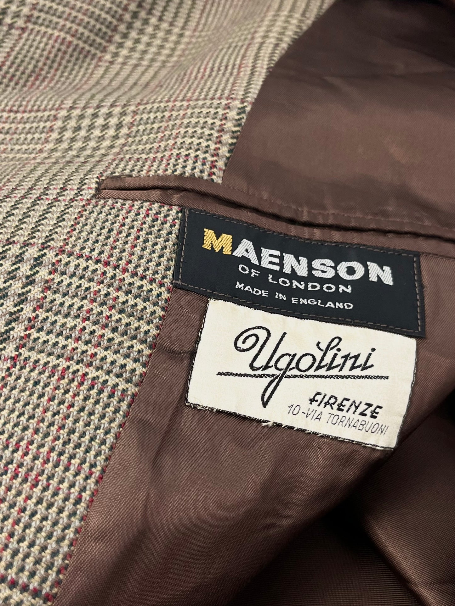 70s Meanson x Ugolini wool checkered coat L