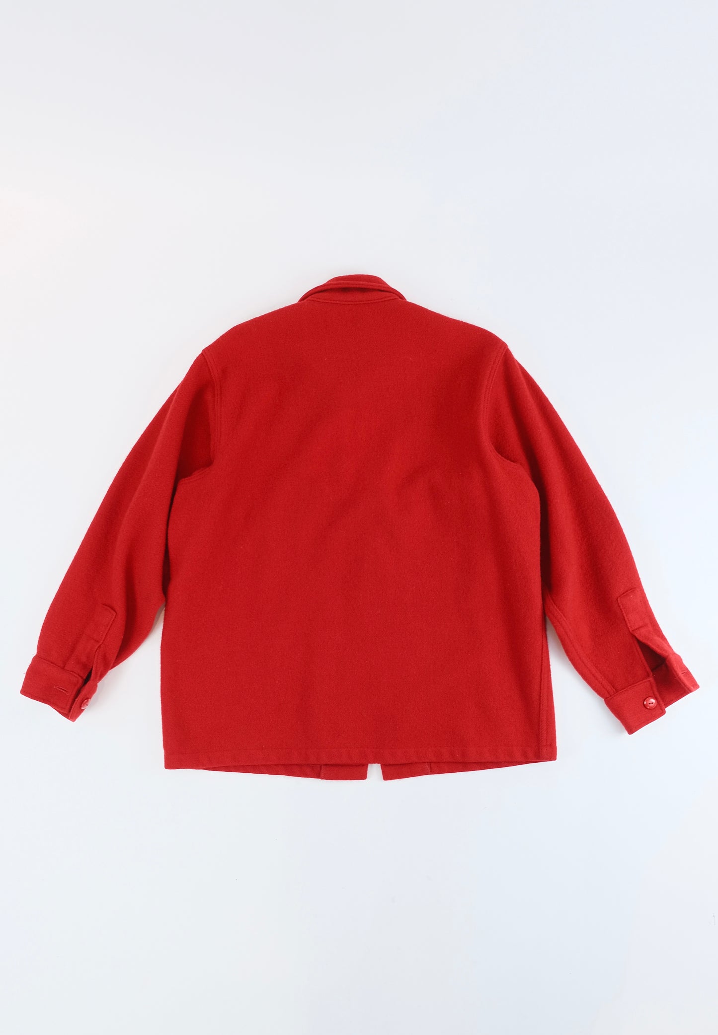 60s red boyscout wool shirt M