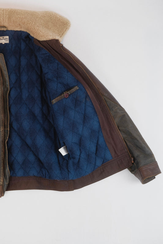 Wrangler leather aviator jacket M