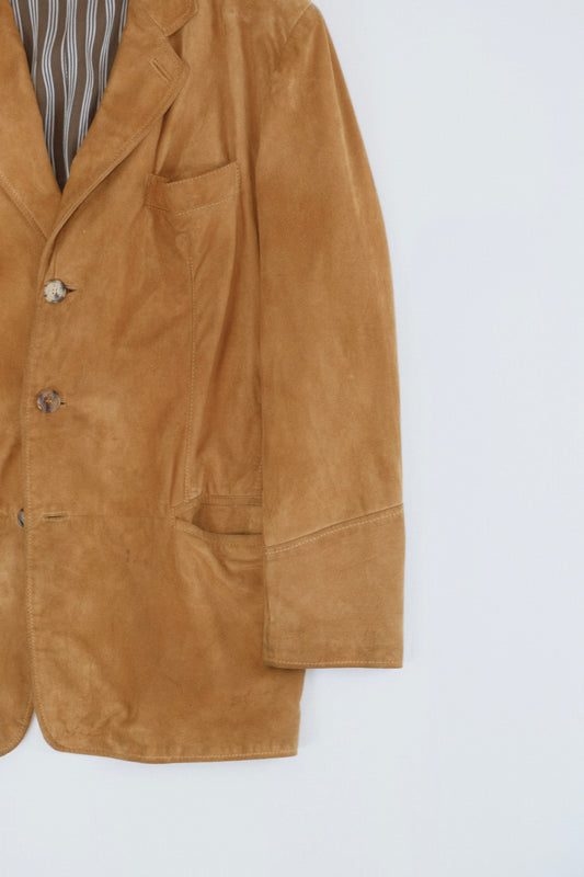 70s Suede cognac jacket L