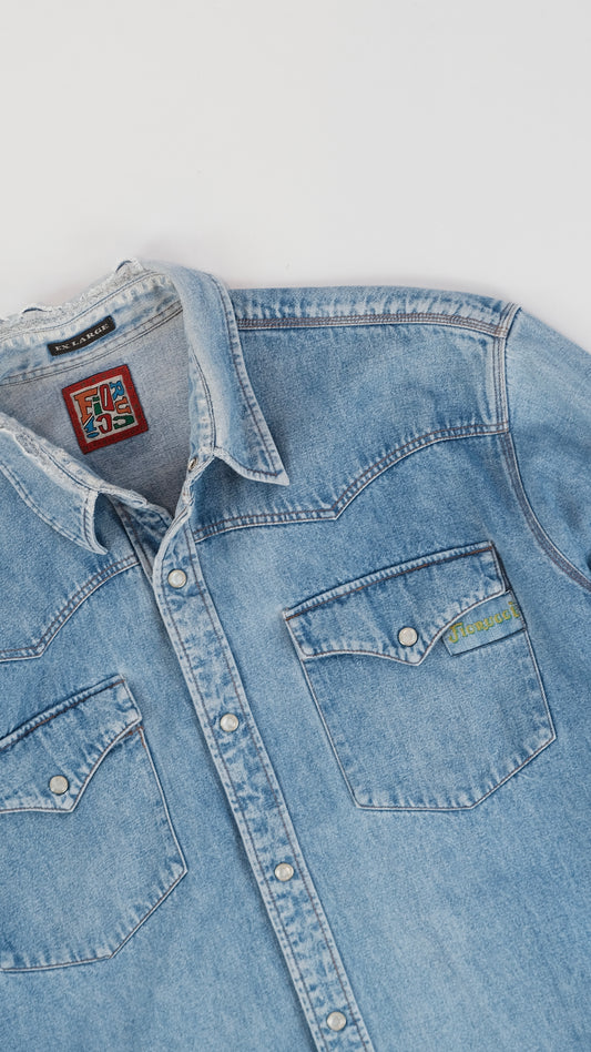 80s Fiorucci western denim shirt XL