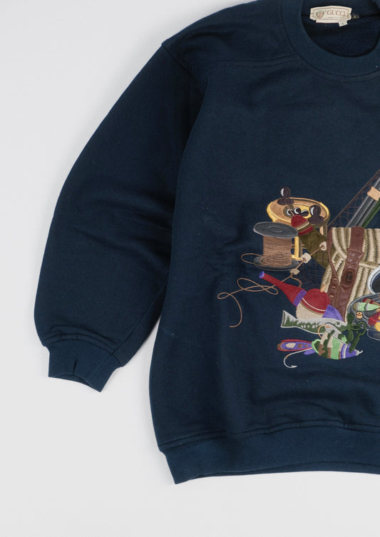 Maglione Gucci ricamato anni '70, taglia L