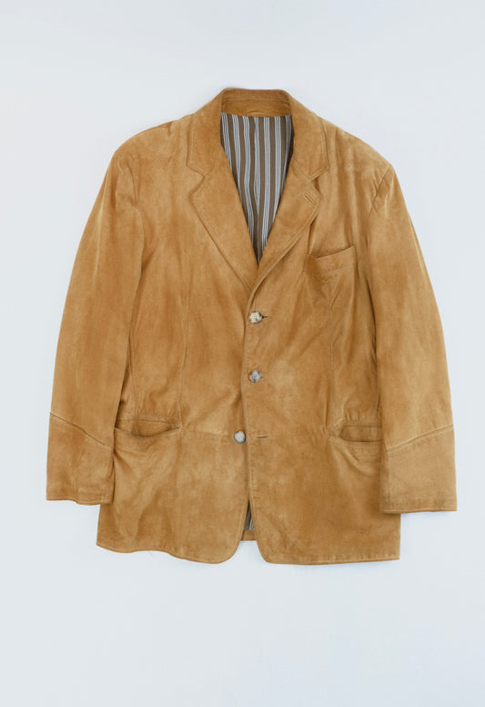 70s Suede cognac jacket L