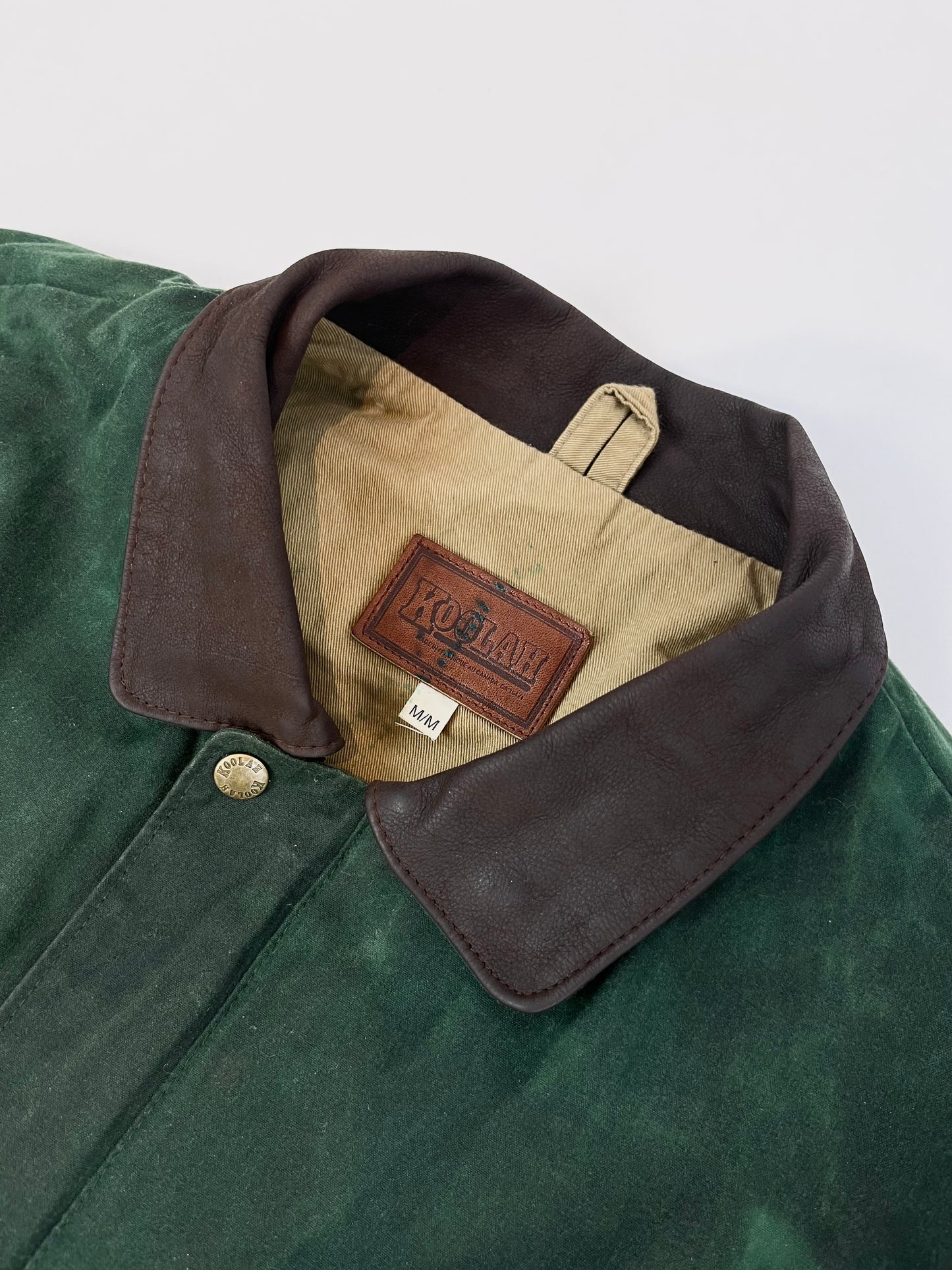 80s Waxed green jacket M