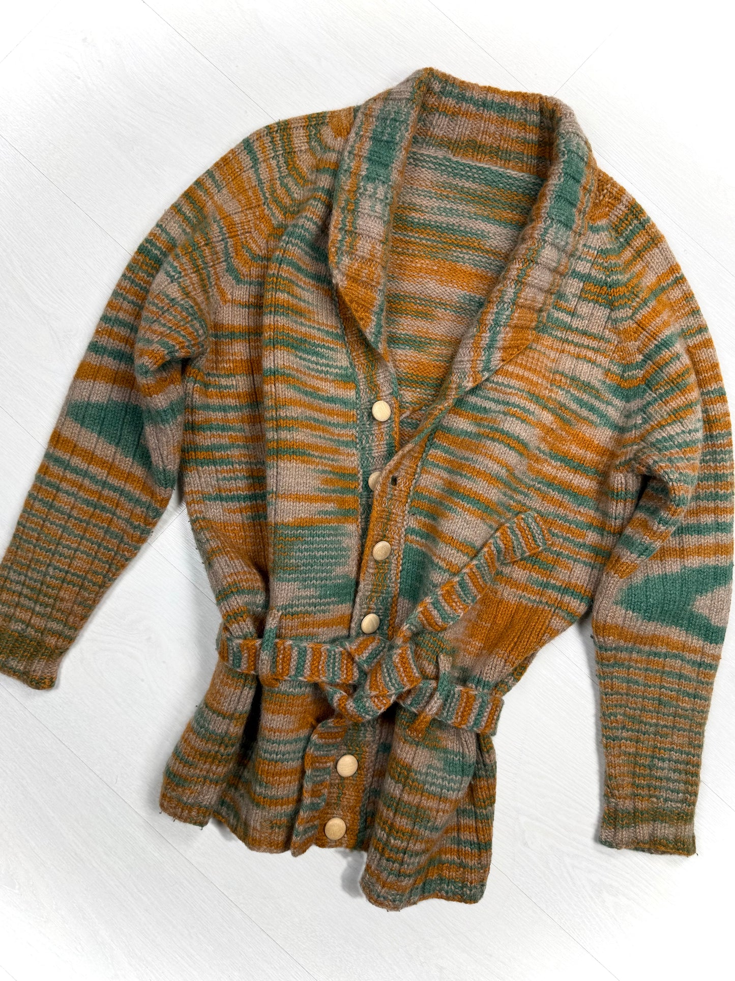 Wood Cardigan w/Belt M