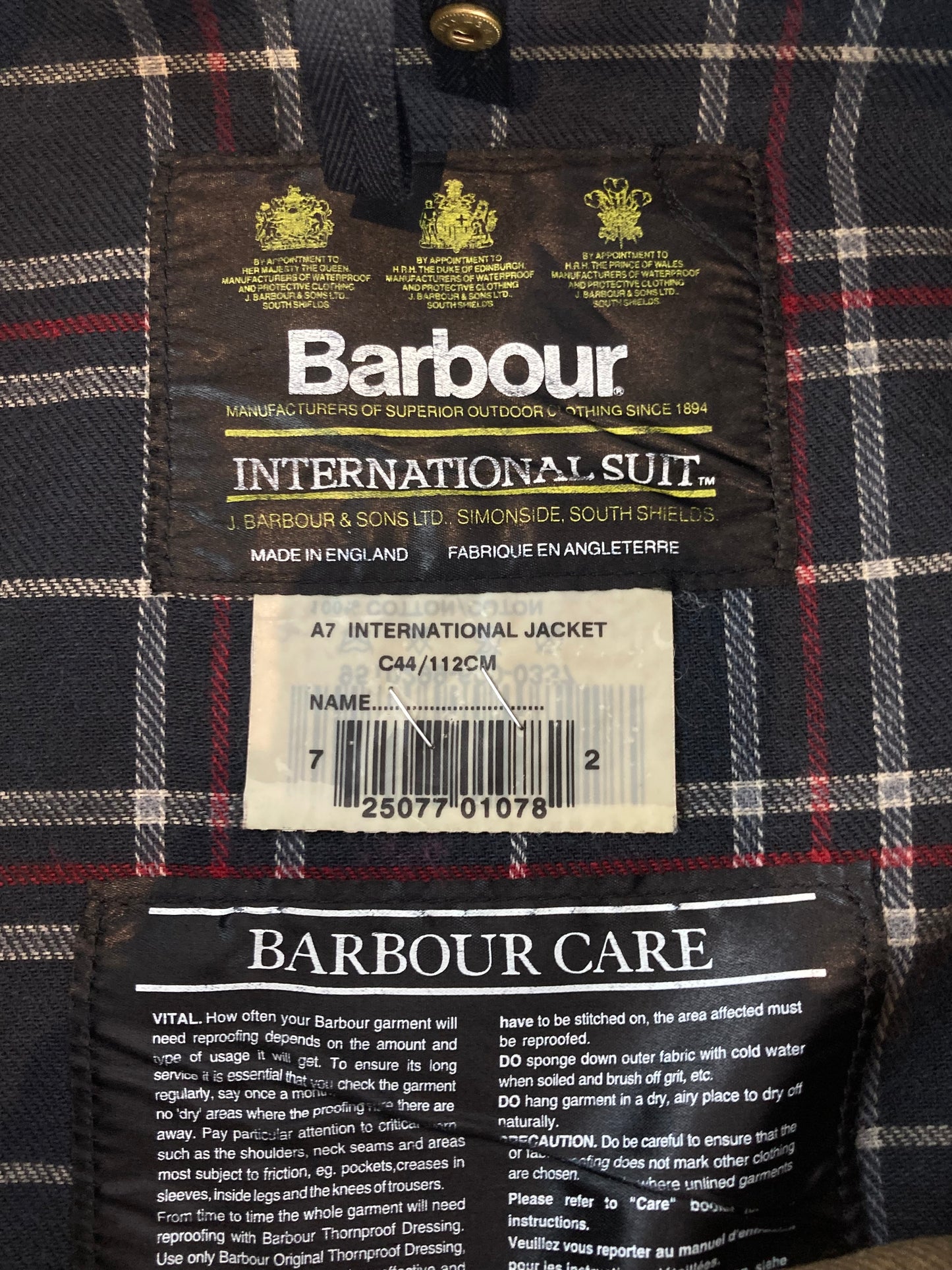 Vintage Barbour International C44 w/fur lining