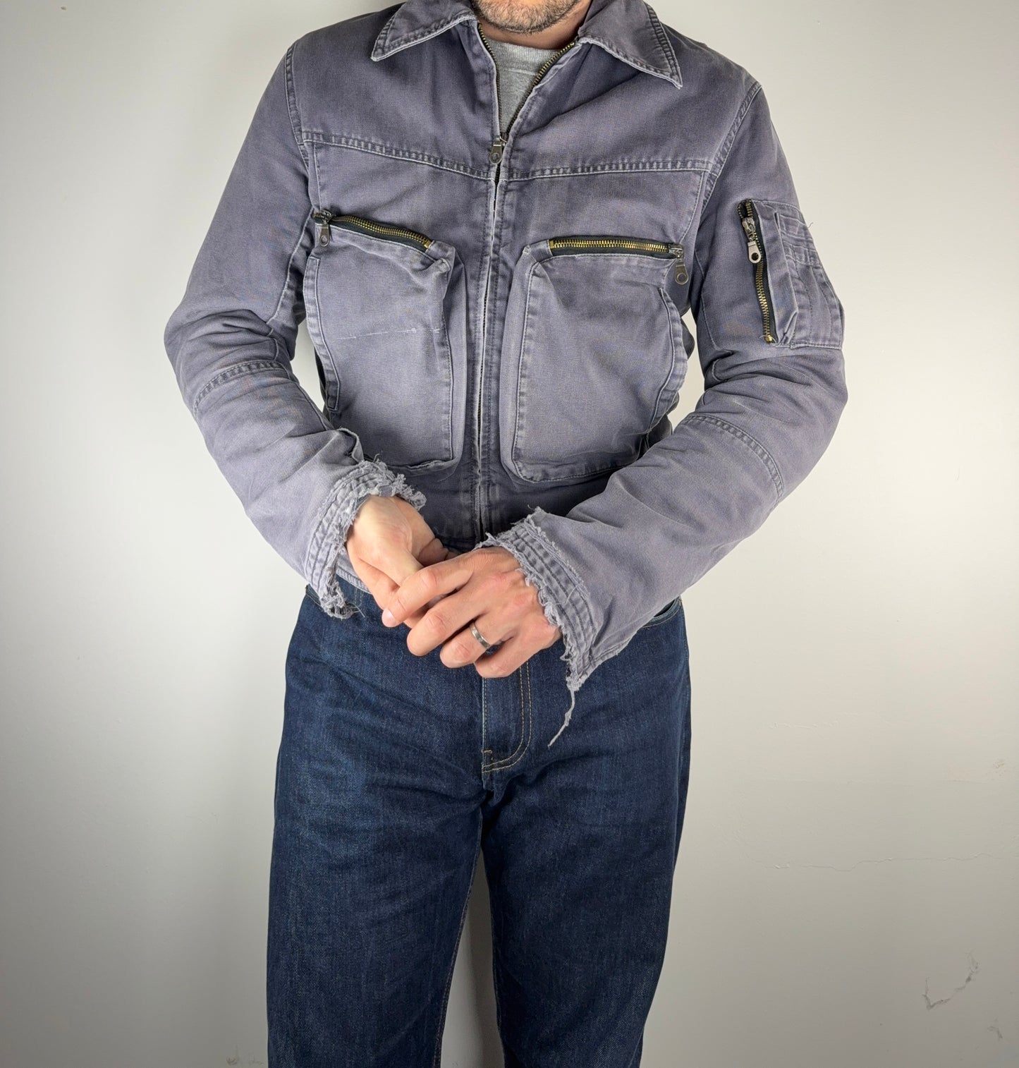 Giacca da lavoro effetto invecchiato taglia M