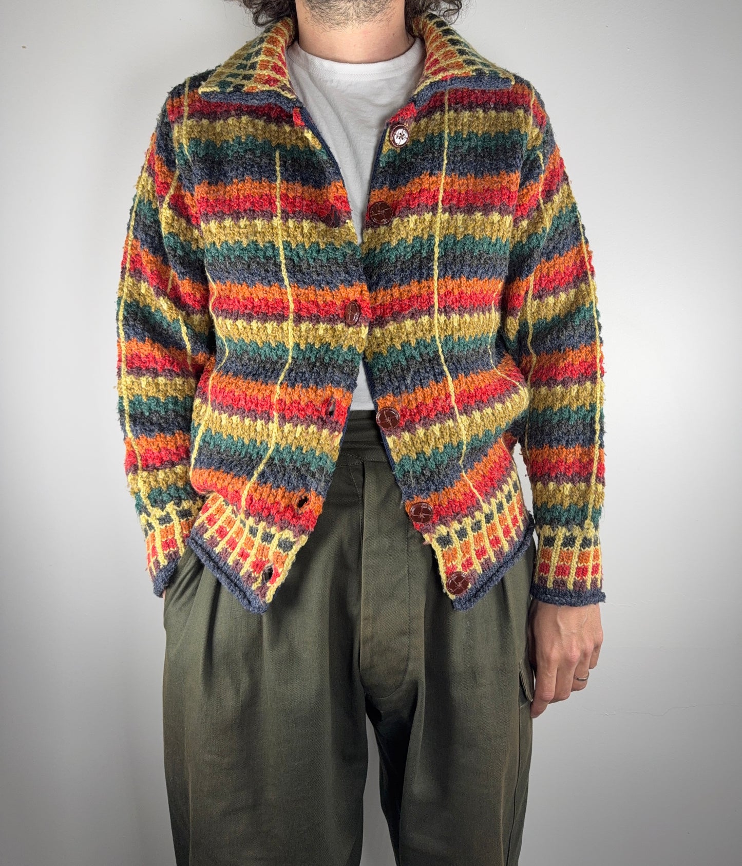 Handmade Colourful Cardigan M