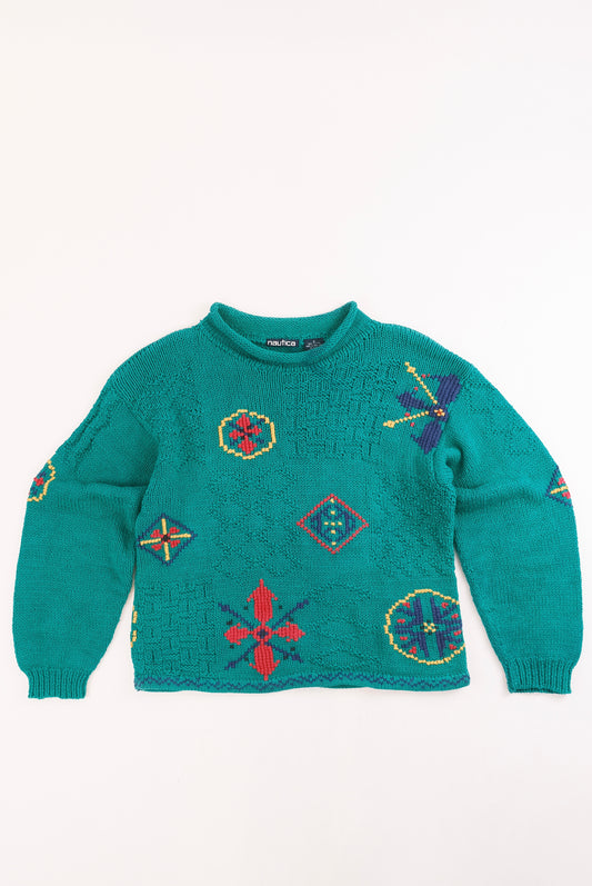 80s Nautica cotton knit M