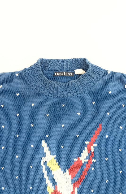 80s Nautica cotton Knit M