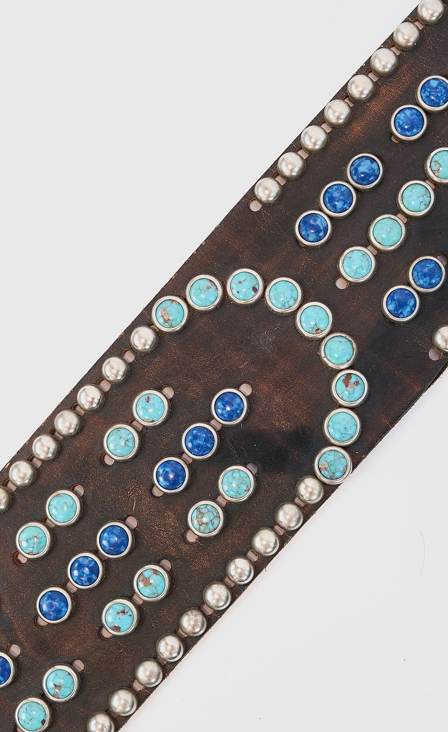 50s Biker belt leather embossed
