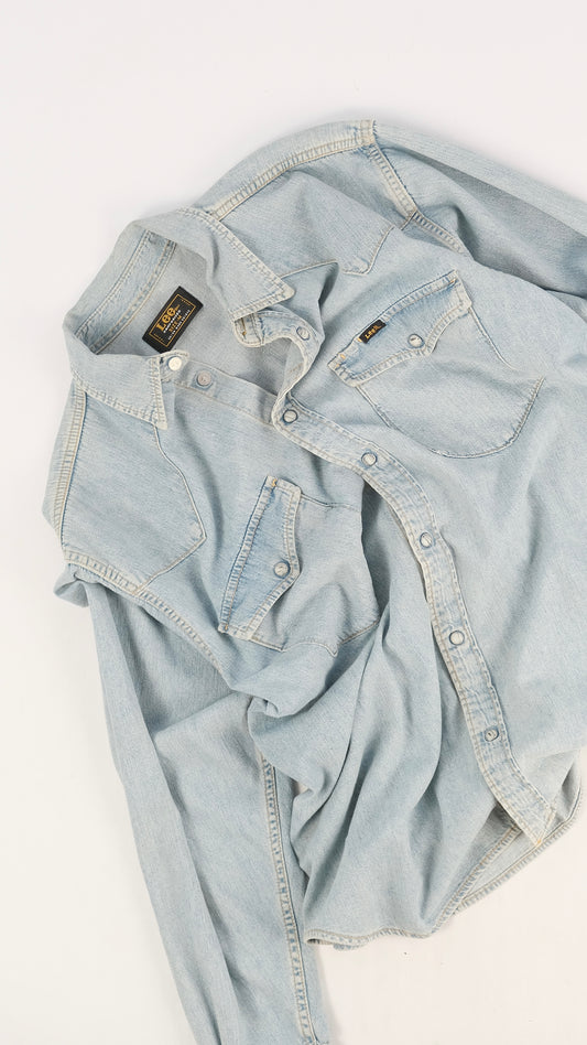 80s Lee western denim shirt M