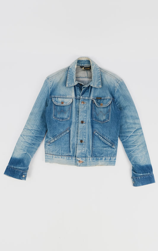 80s Wrangler faded denim jacket S