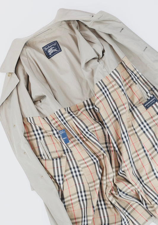 80s Burberry trench coat M