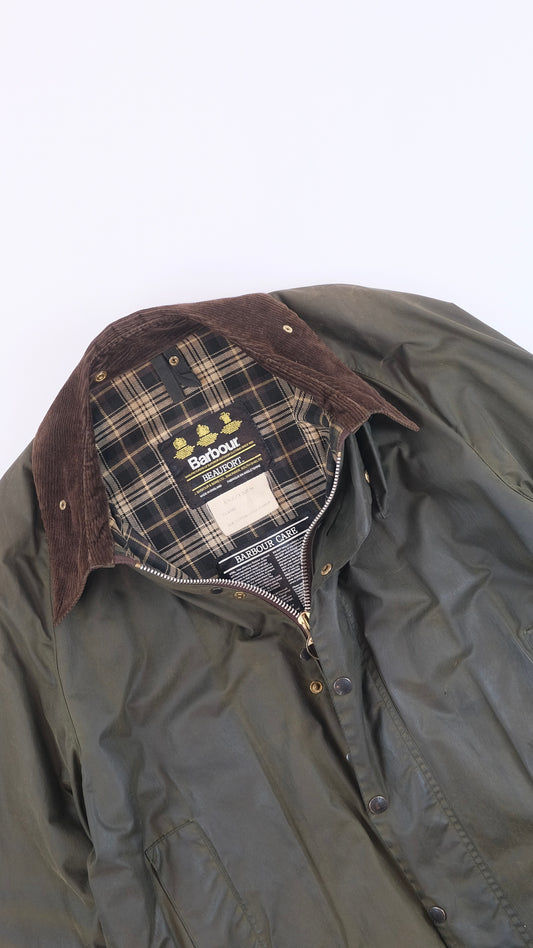 80s Barbour Beaufort waxed jacket XL c52