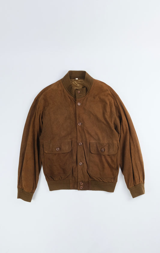 Suede brown bomber jacket L