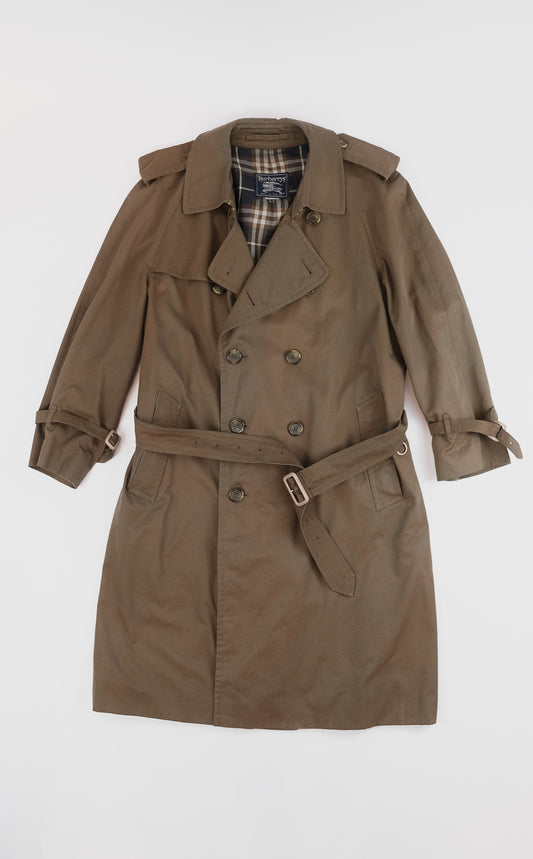 80s Burberry double breasted trench L