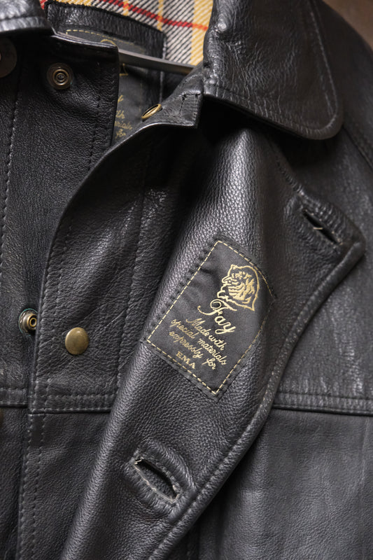 vintage Fay leather Coat L