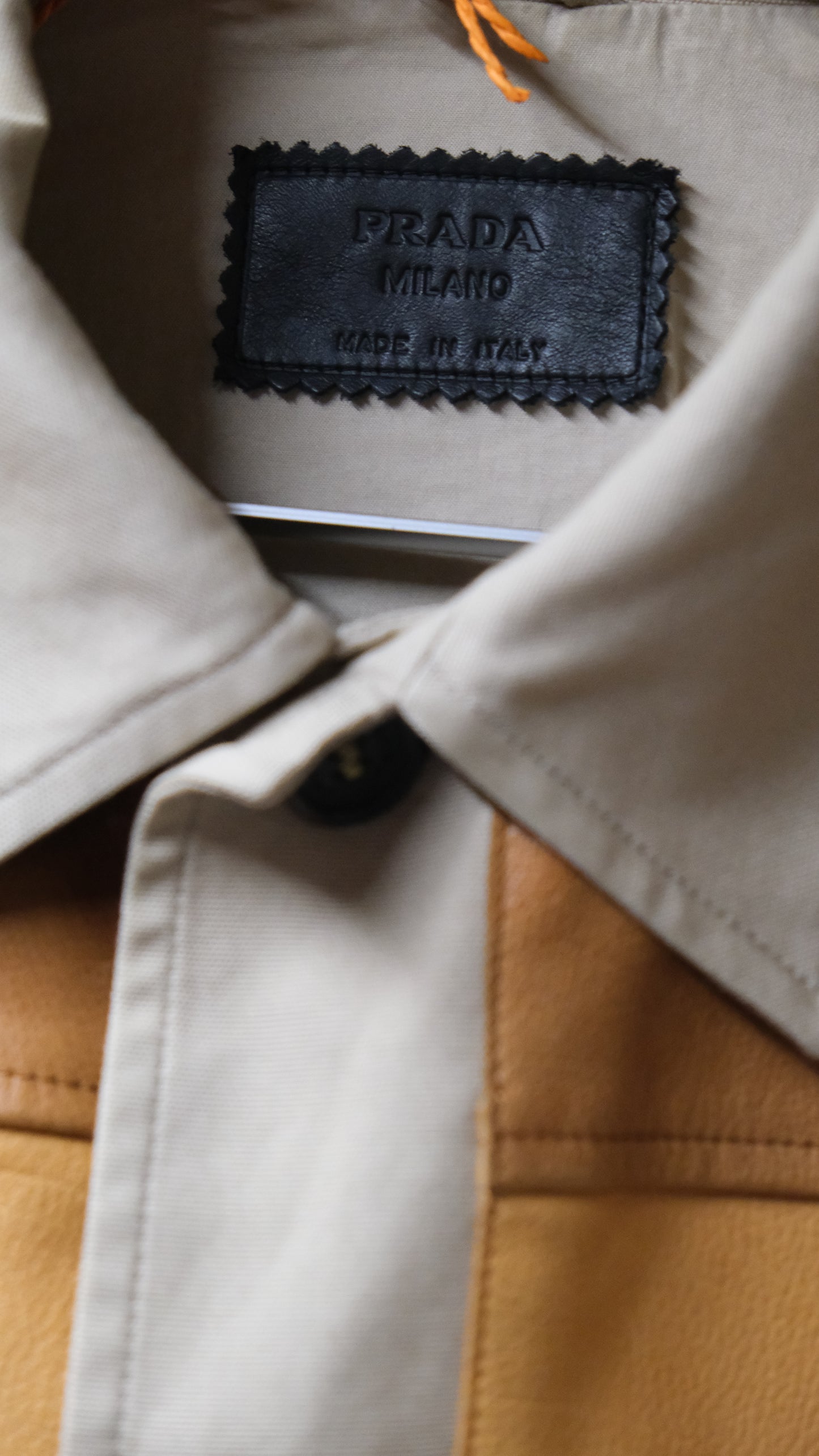 90s Prada canvas leather jacket S