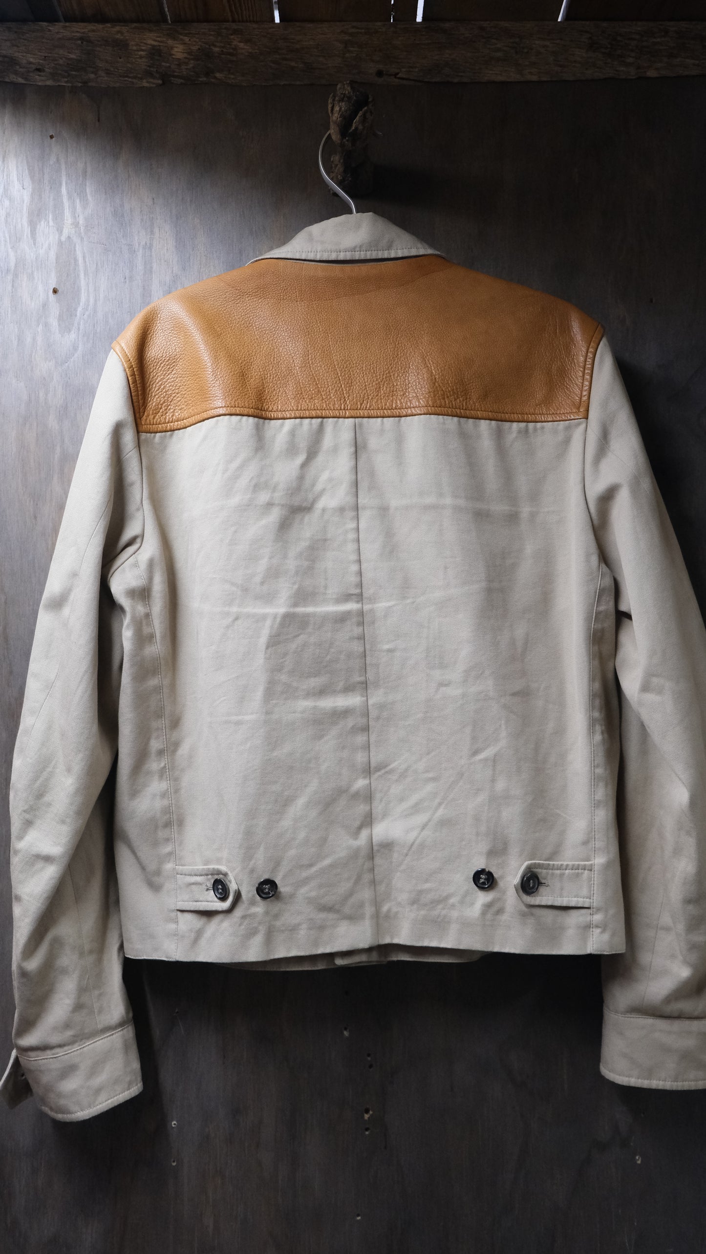 90s Prada canvas leather jacket S