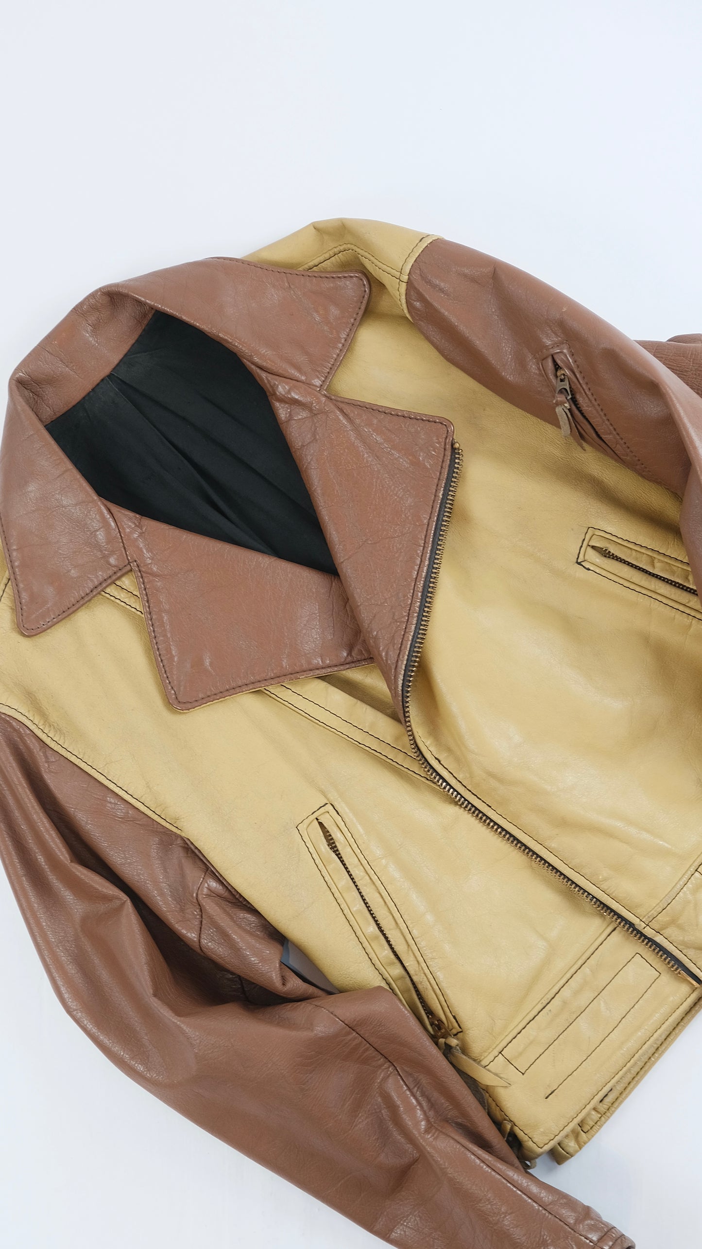 RARE 60s Langlitz Leather two-tone jacket M