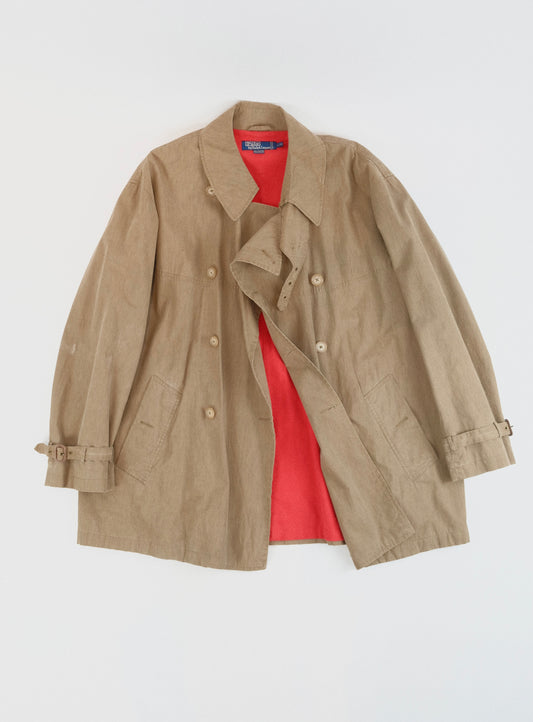 80s Ralph Lauren military trench coat L