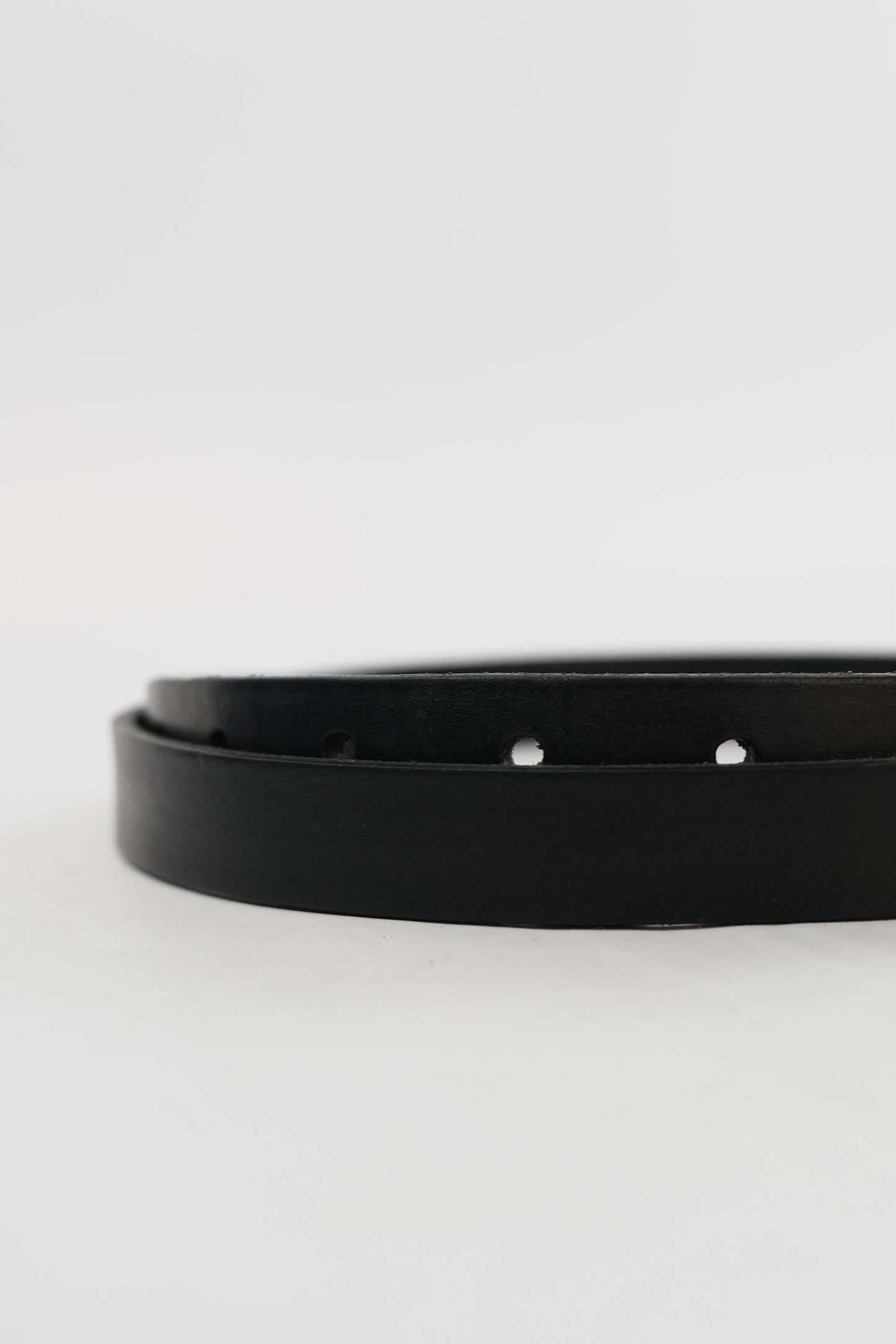 Western slim black leather belt