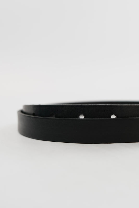 Western slim black leather belt