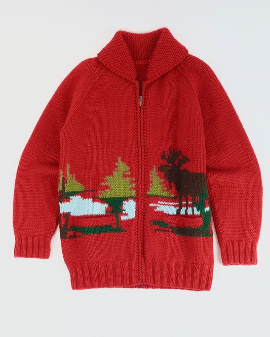 Vintage Cowichan zip cardigan M