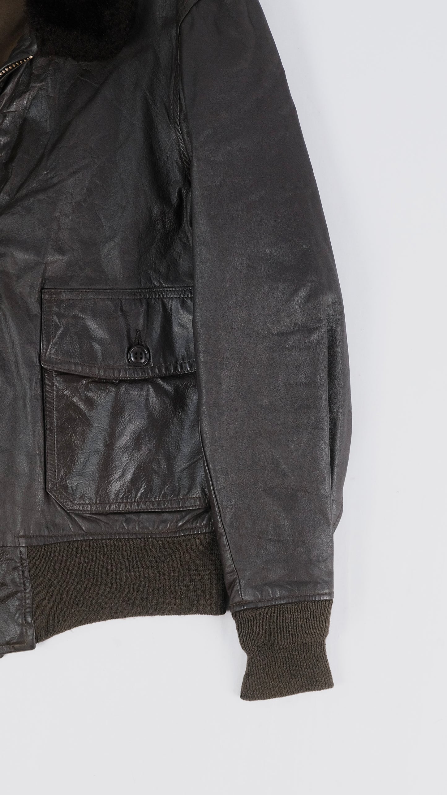 80s G-1 USN leather jacket M