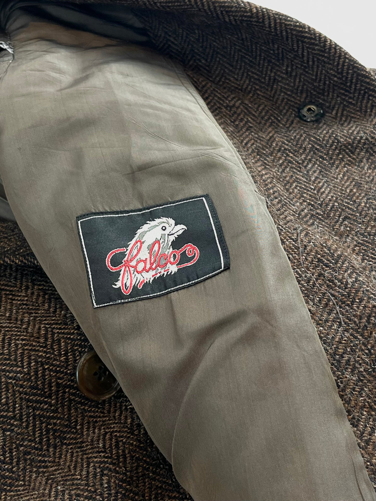 70s HBT tweed coat L