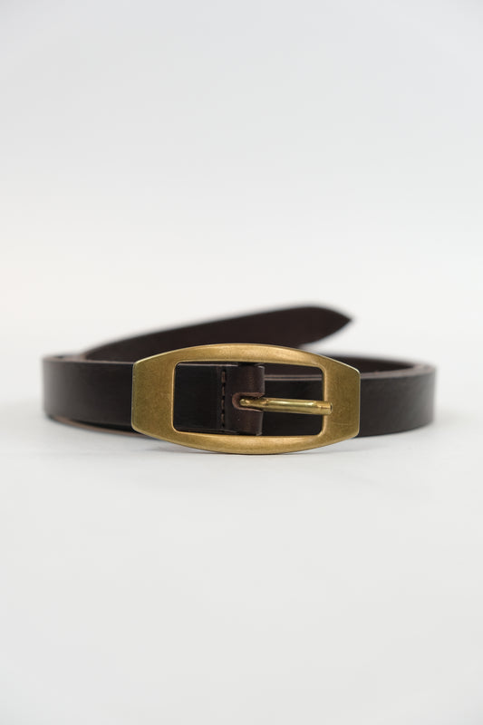 Western slim leather belt