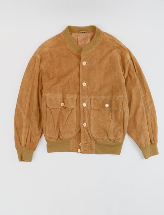 80s suede Bomber jacket L