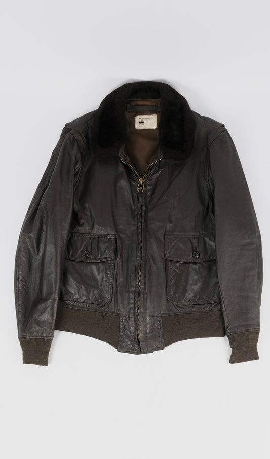 80s G-1 USN leather jacket M