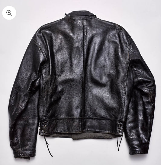 Swedish Police Motorcycle Leather Jacket 1950s