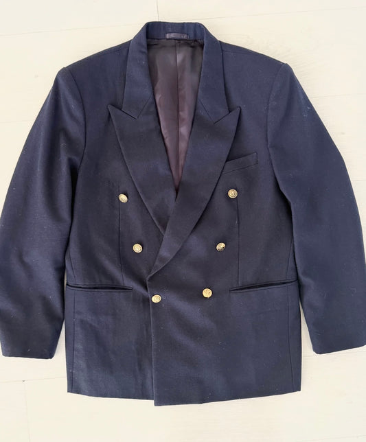 Double Breasted Tailored Suit Jacket L