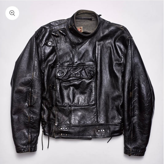 Swedish Police Motorcycle Leather Jacket 1950s