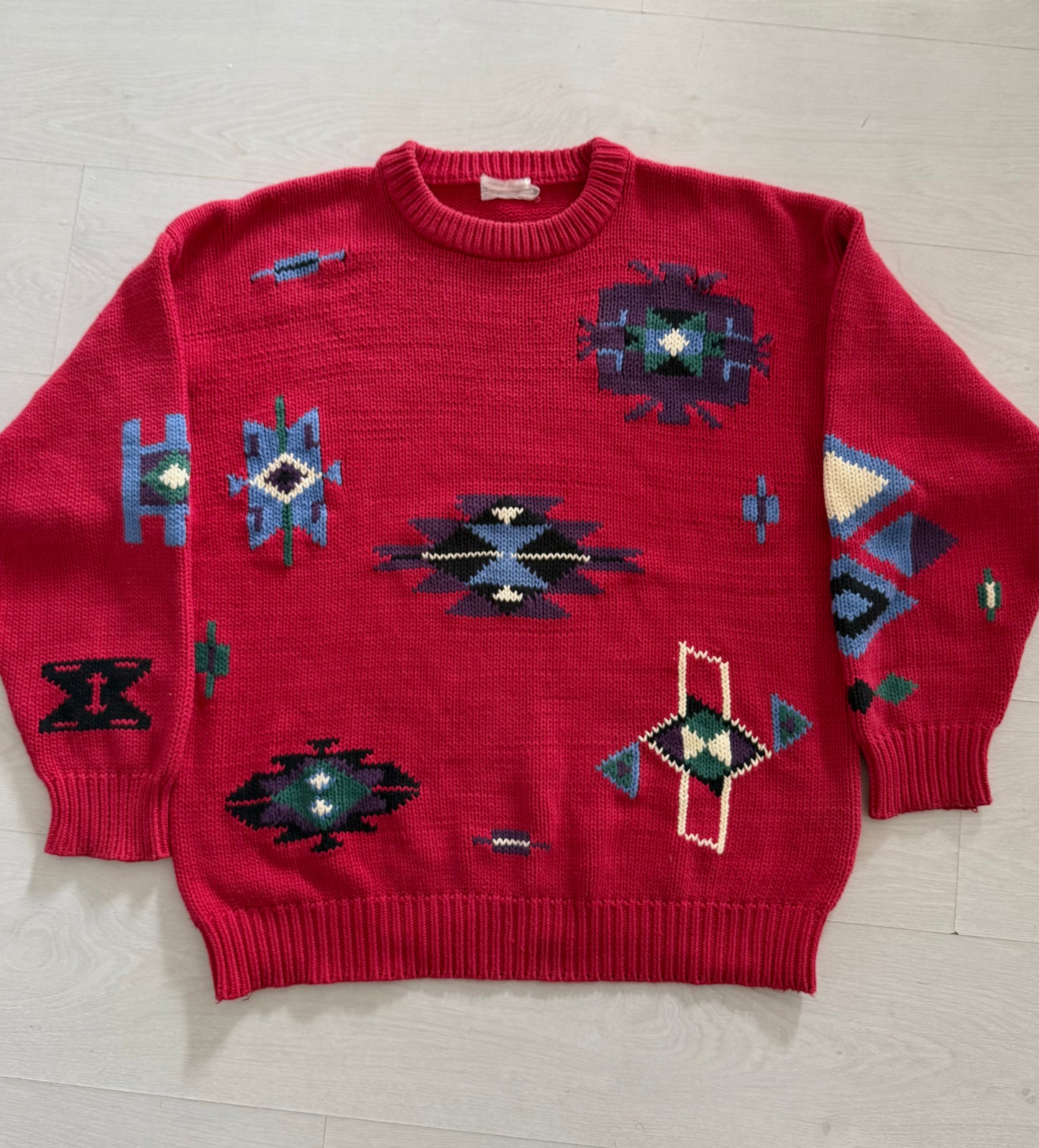 Hand knitted sweater L