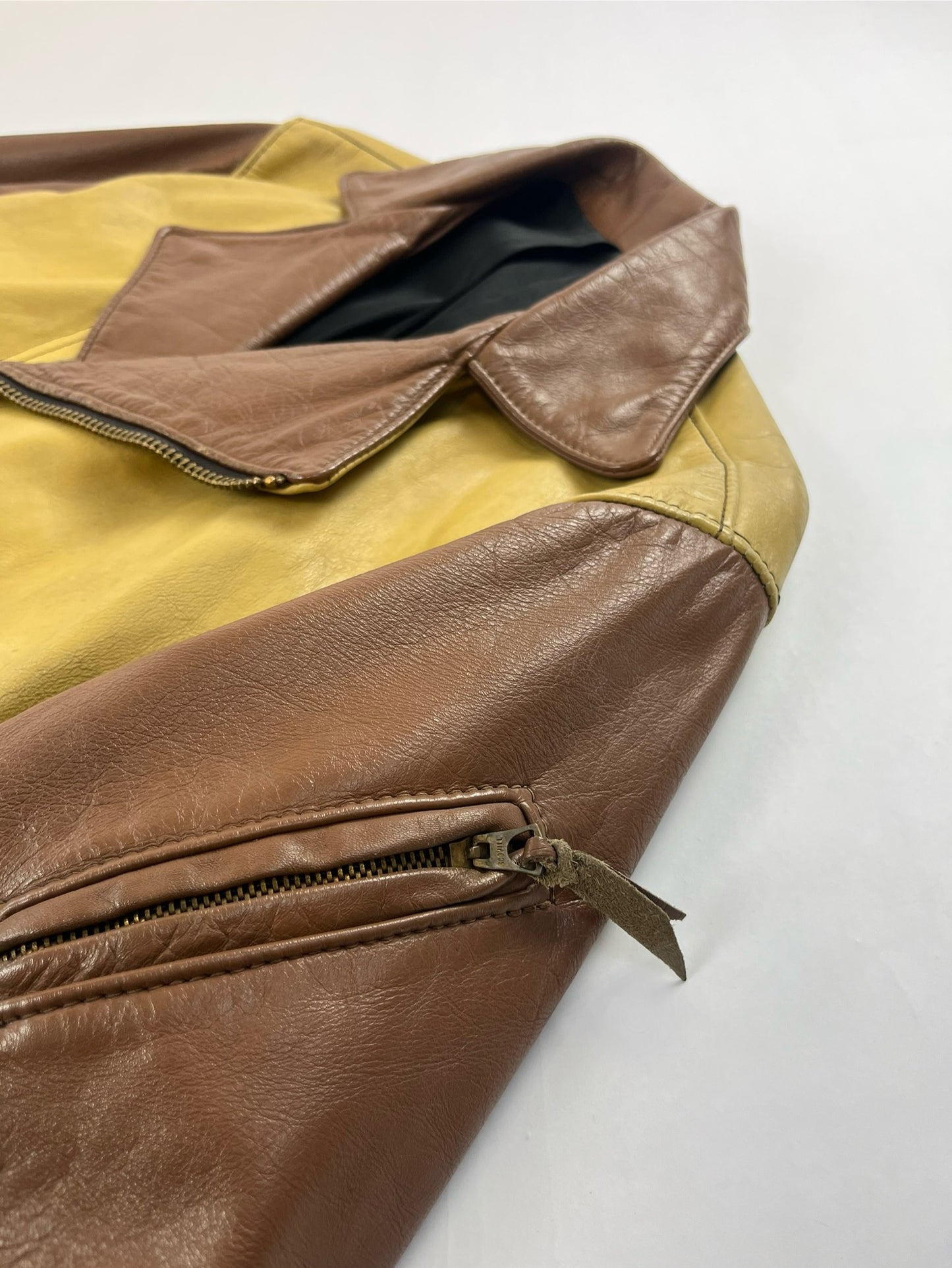 RARE 60s Langlitz Leather two-tone jacket M