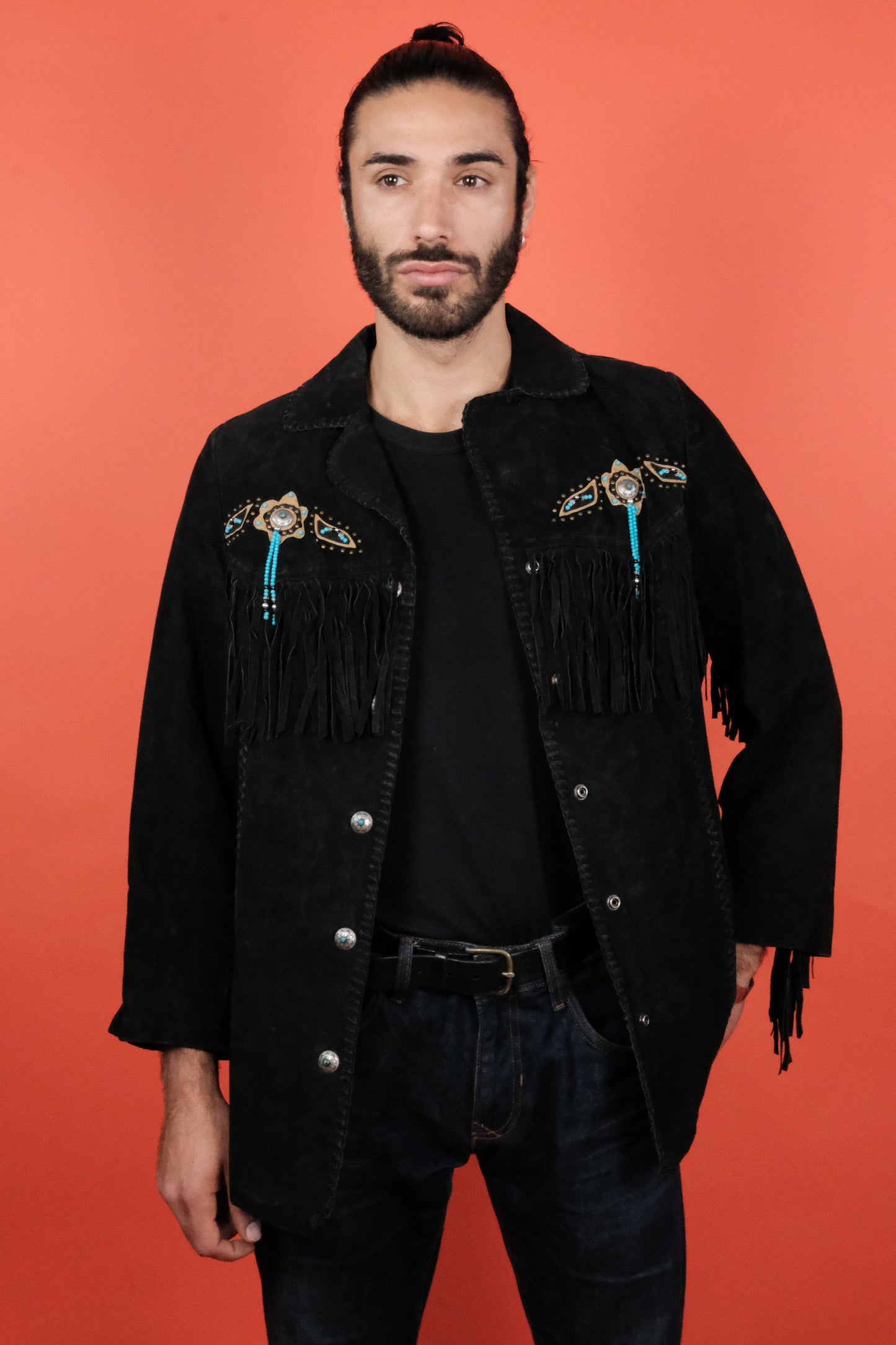 Via Accenti Suede Jacket w/ Fringe - vintage clothing clochard92.com