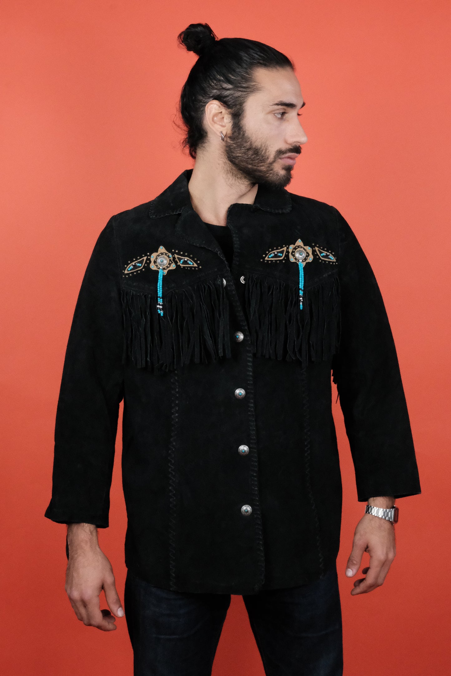 Via Accenti Suede Jacket w/ Fringe - vintage clothing clochard92.com