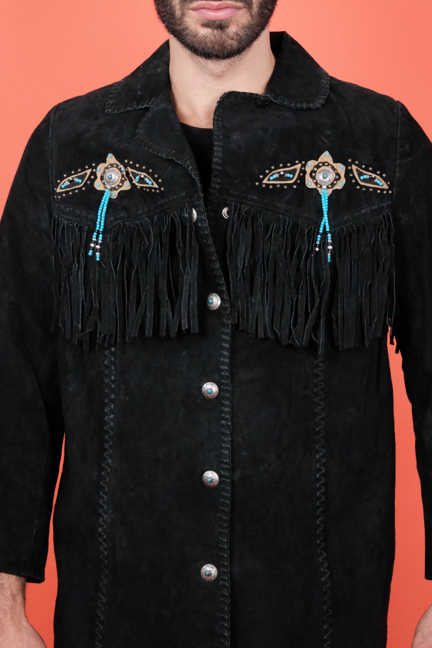 Via Accenti Suede Jacket w/ Fringe - vintage clothing clochard92.com