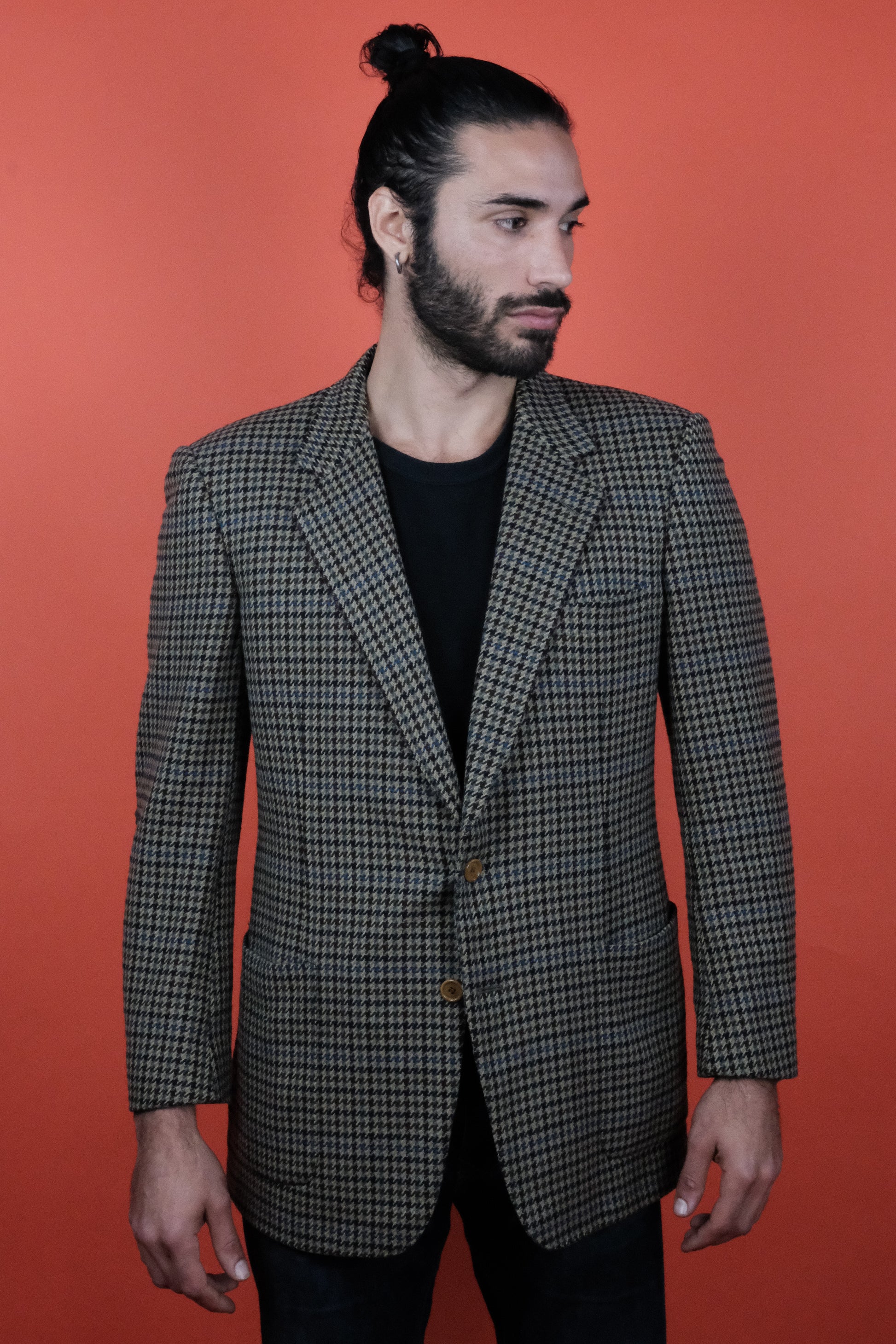 Burberrys' Wool&Cashmere Houndstooth Pattern Blazer - vintage clothing clochard92.com